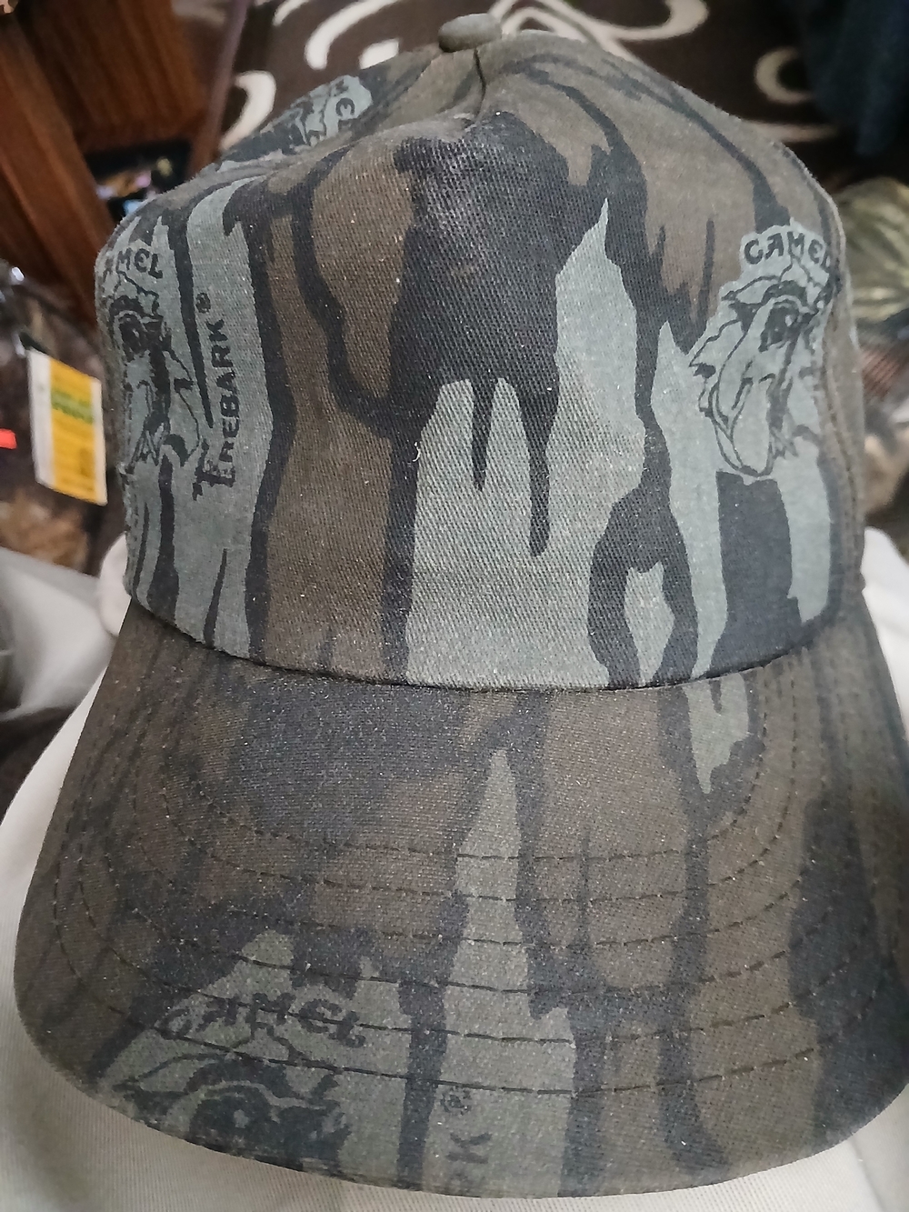 Camo Print Men's Baseball Cap - Olive Green